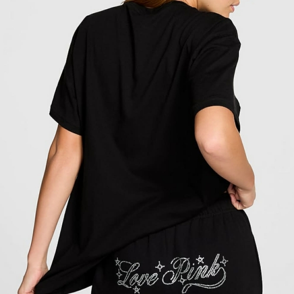 PINK Campus Cotton Bling Tee Size Extra Large NWT - Picture 8 of 9